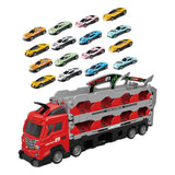 Maxbell Big Transporter Truck Toy Set Folding Storage Transporter Toy for Boys Girls