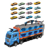 Maxbell Big Transporter Truck Toy Set Folding Storage Transporter Toy for Boys Girls