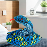 Maxbell Snake Plush Toy Soft Snake Stuffed Animal for Girlfriend Birthday Boys Girls Blue