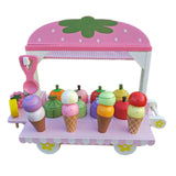 Maxbell Wooden Ice Cream Cart for Kids Pretend Food Toys for Children Preschool Boys
