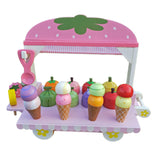 Maxbell Wooden Ice Cream Cart for Kids Pretend Food Toys for Children Preschool Boys