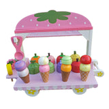 Maxbell Wooden Ice Cream Cart for Kids Pretend Food Toys for Children Preschool Boys