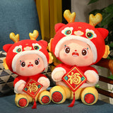 Maxbell Year of Dragons Plush Toy Cartoon Cuddly Lovely Plush Pillow for Children