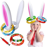 Maxbell Easter Inflatable Bunny Ears Toss Game for Lawn Activities Family Party