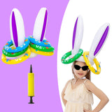 Maxbell Easter Inflatable Bunny Ears Toss Game for Lawn Activities Family Party