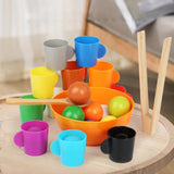 Maxbell Balls in Cups Montessori Toy Kids Preschool Learning Toy with Cups and Balls