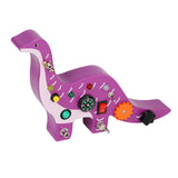 Maxbell Wooden Busy Board with LED Light Dinosaur Travel Toy Boy and Girls Preschool