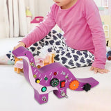 Maxbell Wooden Busy Board with LED Light Dinosaur Travel Toy Boy and Girls Preschool