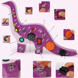 Maxbell Wooden Busy Board with LED Light Dinosaur Travel Toy Boy and Girls Preschool