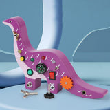 Maxbell Wooden Busy Board with LED Light Dinosaur Travel Toy Boy and Girls Preschool