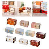 Maxbell 1/12 Scale Miniature Suitcase Wooden Furniture for Bedroom Living Room Decor Orange