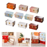 Maxbell 1/12 Scale Miniature Suitcase Wooden Furniture for Bedroom Living Room Decor Orange
