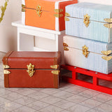 Maxbell 1/12 Scale Miniature Suitcase Wooden Furniture for Bedroom Living Room Decor Orange