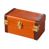 Maxbell 1/12 Scale Miniature Suitcase Wooden Furniture for Bedroom Living Room Decor Orange