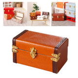 Maxbell 1/12 Scale Miniature Suitcase Wooden Furniture for Bedroom Living Room Decor Orange