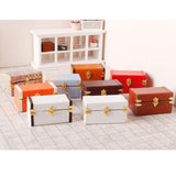 Maxbell 1/12 Scale Miniature Suitcase Wooden Furniture for Bedroom Living Room Decor Red