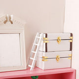 Maxbell 1/12 Scale Miniature Suitcase Wooden Furniture for Bedroom Living Room Decor Red