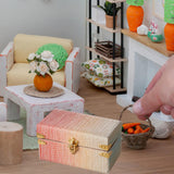 Maxbell 1/12 Scale Miniature Suitcase Wooden Furniture for Bedroom Living Room Decor Red