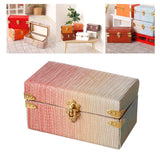 Maxbell 1/12 Scale Miniature Suitcase Wooden Furniture for Bedroom Living Room Decor Red