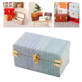 Maxbell 1/12 Scale Miniature Suitcase Wooden Furniture for Bedroom Living Room Decor Blue
