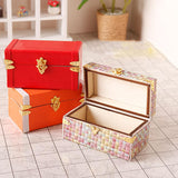 Maxbell 1/12 Scale Miniature Suitcase Wooden Furniture for Bedroom Living Room Decor Green Yellow