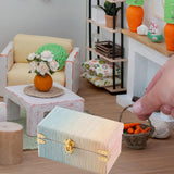 Maxbell 1/12 Scale Miniature Suitcase Wooden Furniture for Bedroom Living Room Decor Green Yellow