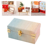 Maxbell 1/12 Scale Miniature Suitcase Wooden Furniture for Bedroom Living Room Decor Green Yellow