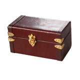 Maxbell 1/12 Scale Miniature Suitcase Wooden Furniture for Bedroom Living Room Decor Dark Brown