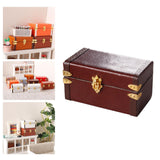 Maxbell 1/12 Scale Miniature Suitcase Wooden Furniture for Bedroom Living Room Decor Dark Brown