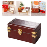 Maxbell 1/12 Scale Miniature Suitcase Wooden Furniture for Bedroom Living Room Decor Dark Brown