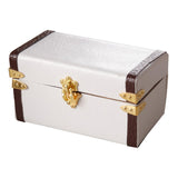 Maxbell 1/12 Scale Miniature Suitcase Wooden Furniture for Bedroom Living Room Decor White Brown