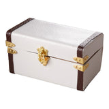 Maxbell 1/12 Scale Miniature Suitcase Wooden Furniture for Bedroom Living Room Decor White Brown