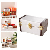 Maxbell 1/12 Scale Miniature Suitcase Wooden Furniture for Bedroom Living Room Decor White Brown