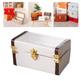 Maxbell 1/12 Scale Miniature Suitcase Wooden Furniture for Bedroom Living Room Decor White Brown