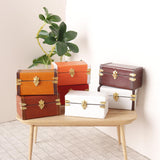 Maxbell 1/12 Scale Miniature Suitcase Wooden Furniture for Bedroom Living Room Decor White