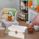 Maxbell 1/12 Scale Miniature Suitcase Wooden Furniture for Bedroom Living Room Decor White