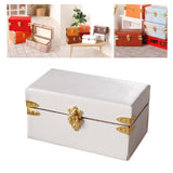 Maxbell 1/12 Scale Miniature Suitcase Wooden Furniture for Bedroom Living Room Decor White
