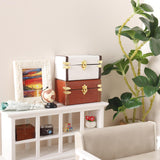 Maxbell 1/12 Scale Miniature Suitcase Wooden Furniture for Bedroom Living Room Decor Red Brown