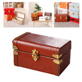Maxbell 1/12 Scale Miniature Suitcase Wooden Furniture for Bedroom Living Room Decor Red Brown