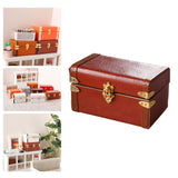 Maxbell 1/12 Scale Miniature Suitcase Wooden Furniture for Bedroom Living Room Decor Red Brown