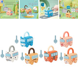 Maxbell Locks and Keys Car Toys Push to Glide Interesting Smooth Montessori Toys Set Style A