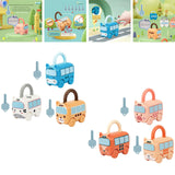 Maxbell Locks and Keys Car Toys Push to Glide Interesting Smooth Montessori Toys Set Style A