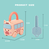 Maxbell Locks and Keys Car Toys Push to Glide Interesting Smooth Montessori Toys Set Style B