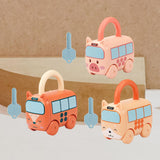 Maxbell Locks and Keys Car Toys Push to Glide Interesting Smooth Montessori Toys Set Style B