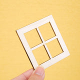 Maxbell 4x Tiny Wooden Window Model Mini Window Frame Model for Model Town Accessory