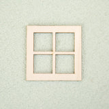 Maxbell 4x Tiny Wooden Window Model Mini Window Frame Model for Model Town Accessory