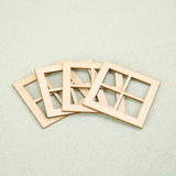 Maxbell 4x Tiny Wooden Window Model Mini Window Frame Model for Model Town Accessory