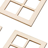 Maxbell 4x Tiny Wooden Window Model Mini Window Frame Model for Model Town Accessory