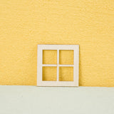 Maxbell 4x Tiny Wooden Window Model Mini Window Frame Model for Model Town Accessory