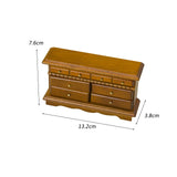 Maxbell 1:12 Scale Dollhouse Mini TV Cabinet with 8 Opening Drawers for Pretend Play